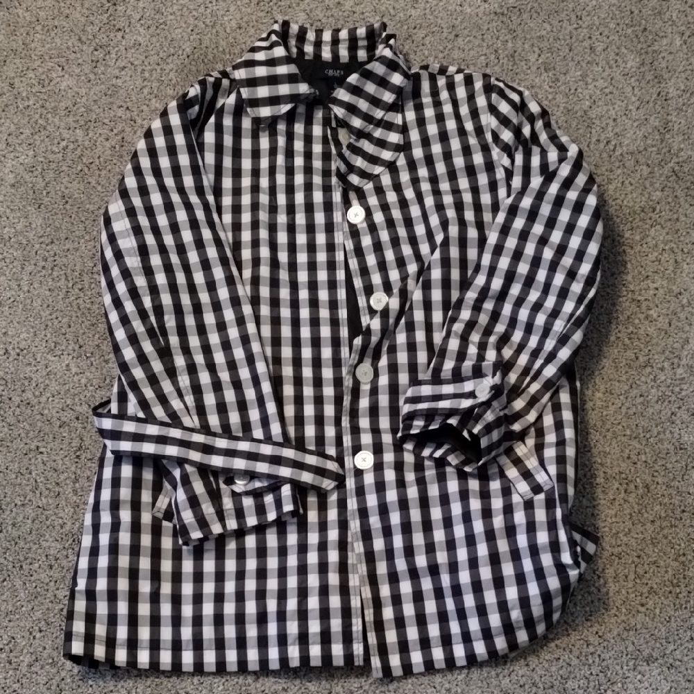 Chaps Black and White Checkered Shirt